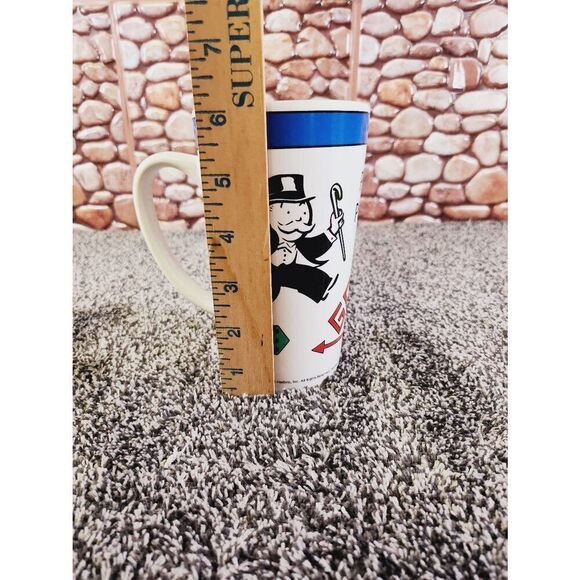 1999 HASBRO MR. MONOPOLY BOARD GAME CERAMIC COFFEE MUG CUP 2 SIDED - Picture 7 of 8